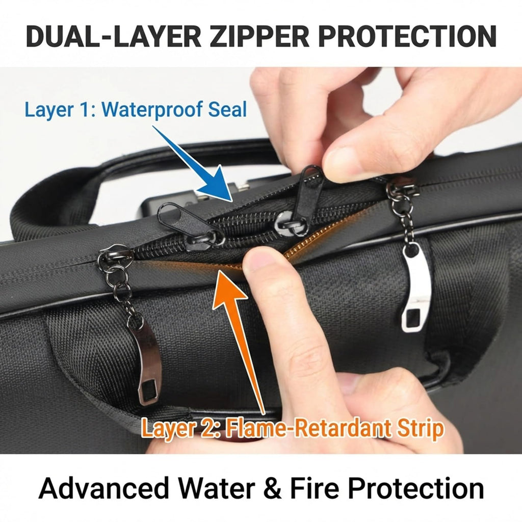 Fireproof Document Boxes with TSA Lock, Upgraded 16 Pockets Fireproof＆Water Resistant File Organizer, Hard-Shell Safe