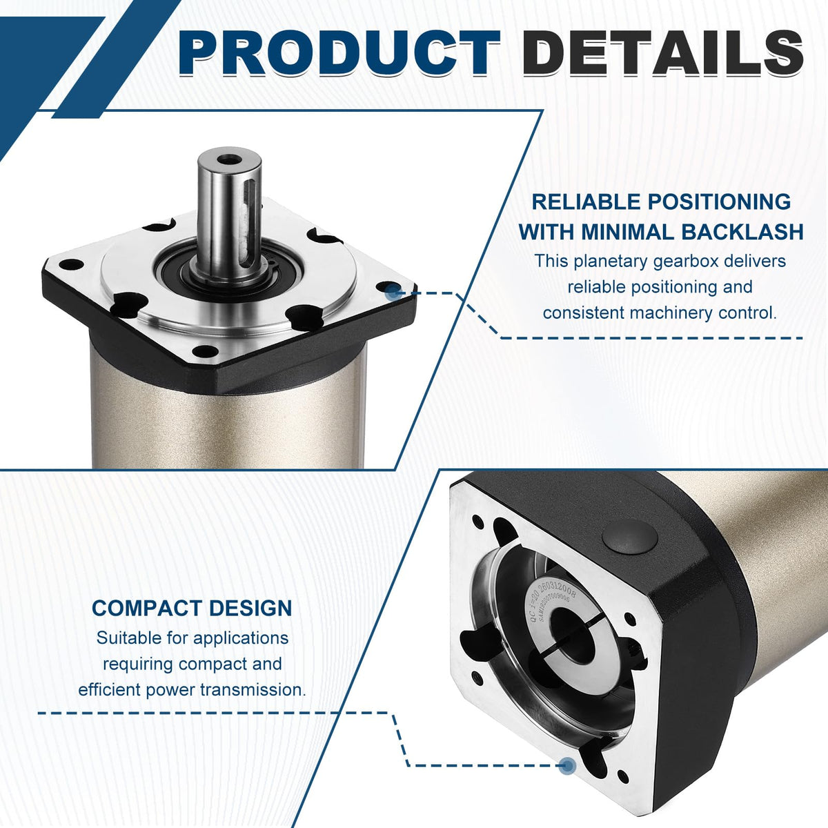 DTGN Planetary Gearbox Speed Reducer Ratio 20:1 Backlash 15 Arc‑min