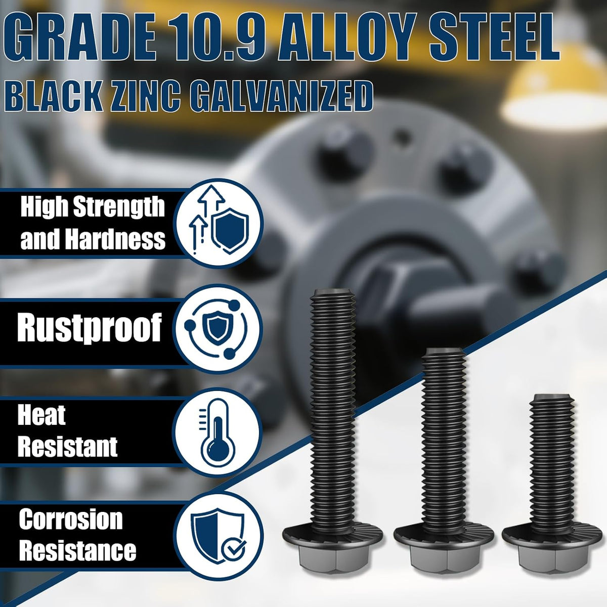 468PCS Black Metric Flange Bolt Assortment Kit with Socket Wrench