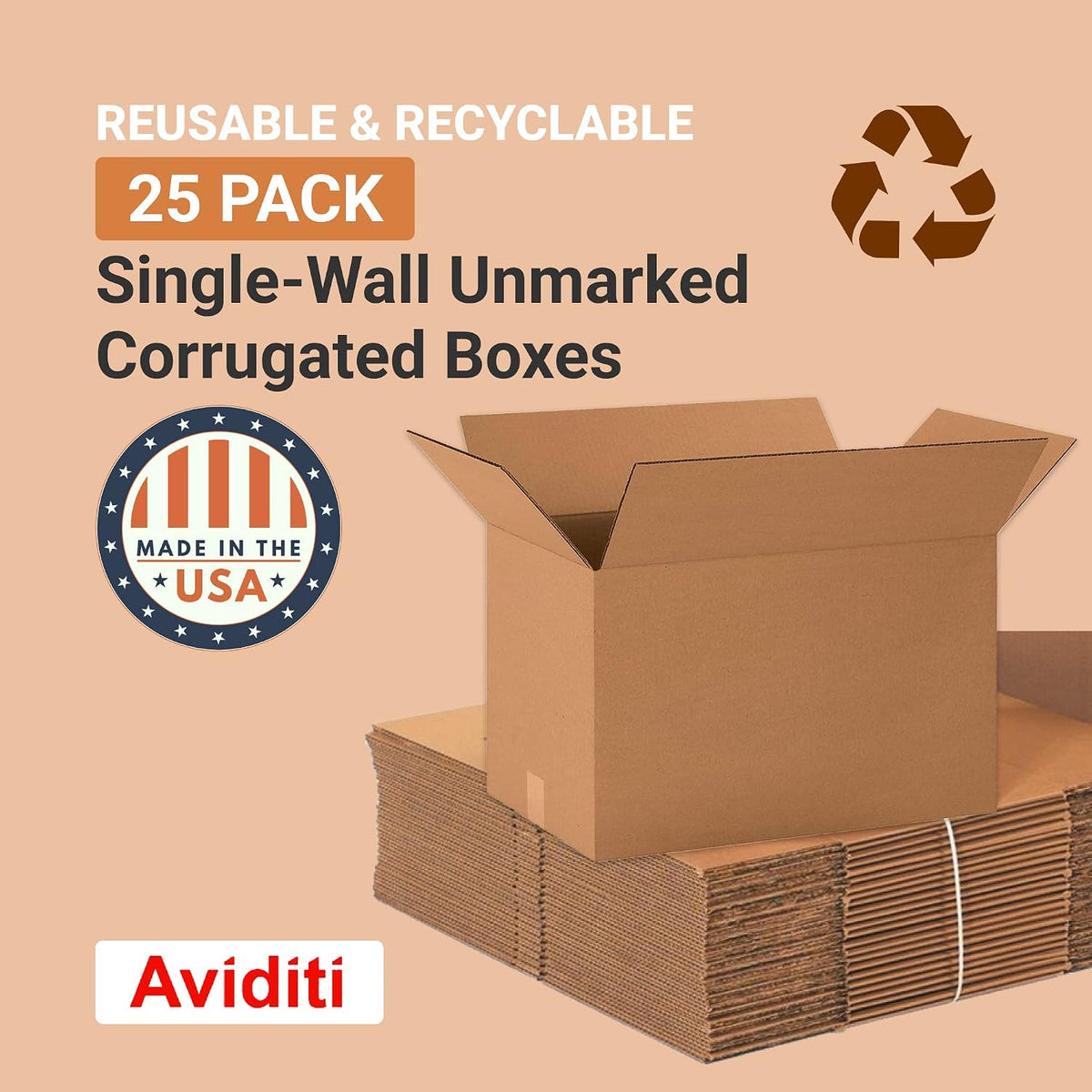 Shipping Boxes Long 20L x 12W x 12H 20-Pack - Corrugated Cardboard Box for Moving, Mailing, Packing, Packaging and