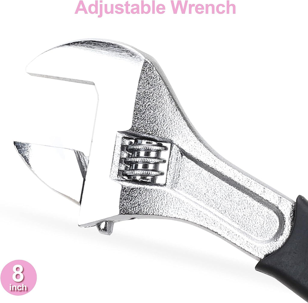 5-Piece Pink Utility Pliers Set with Storage Bag, Includes Groove Joint, Diagonal, Long Nose, Slip Joint Pliers and