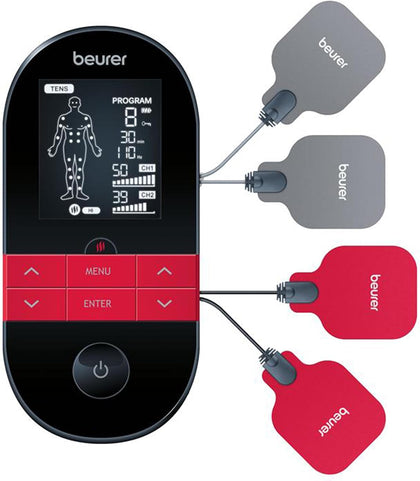 EM59 Digital 3-in-1 TENS Unit, EMS & Heat Therapy for Pain Relief & Relaxation, Muscle Stimulator with 2 Adjustable