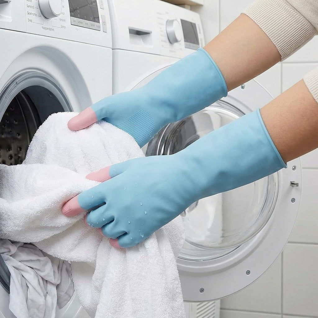 Natural latex Cleaning Gloves, 3 pairs of reusable kitchen gloves, ideal for dishwashing and household cleaning