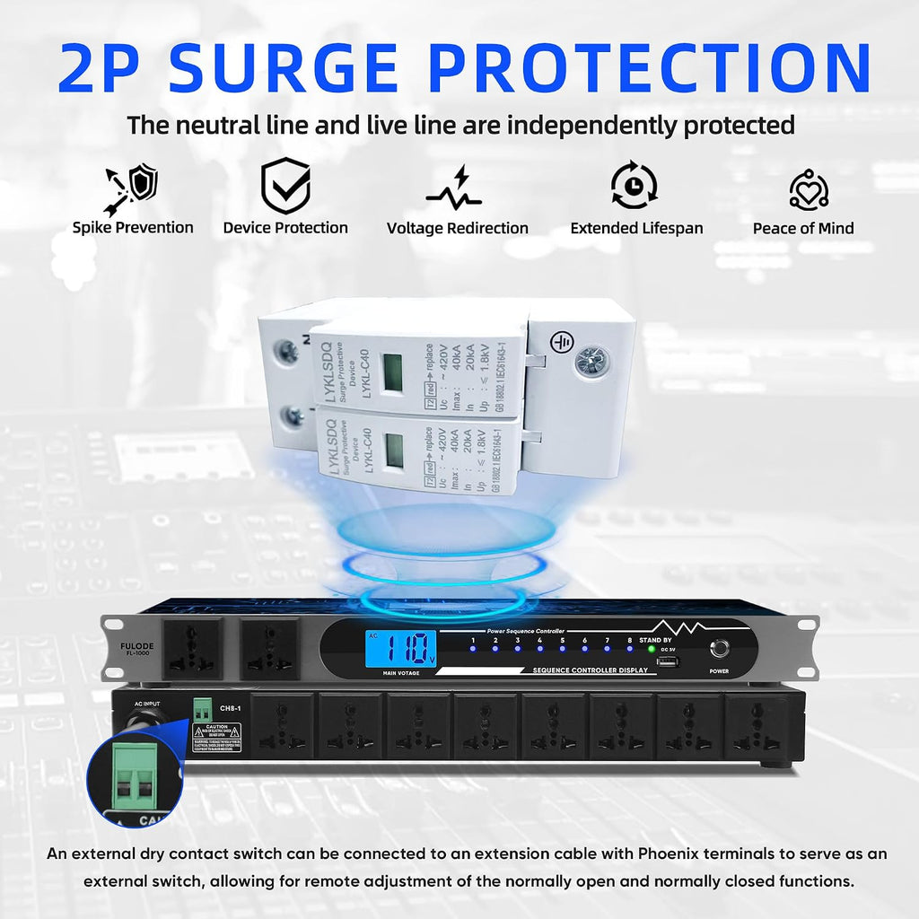Power Conditioner Rack Mount for Audio Equipment DJ Power Sequencer