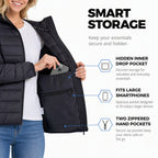 Packable Puffer Jacket Womens with Hood, Quilted Winter Puffer Coats