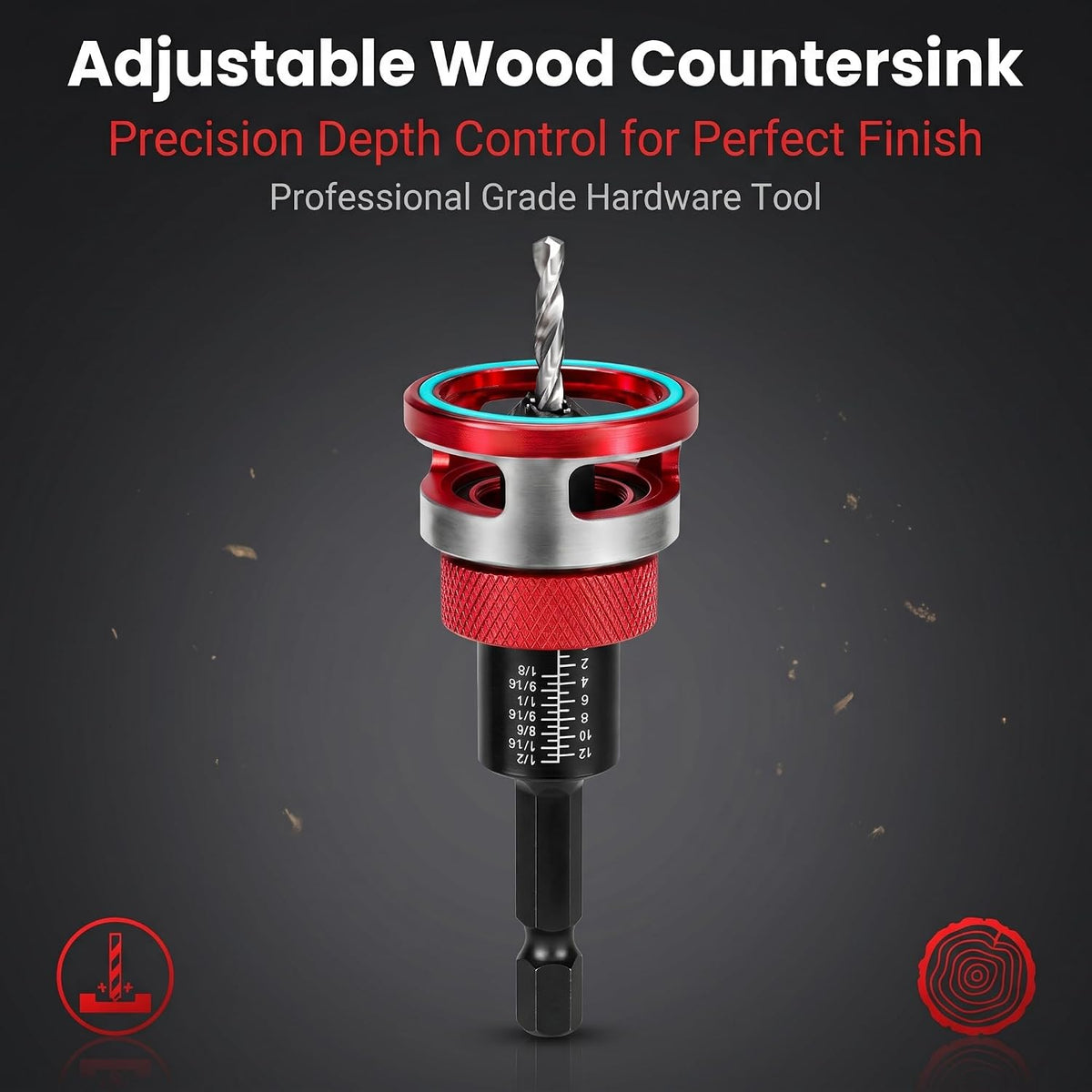 Countersink Drill Bit Set for Woodworking, 7-Piece