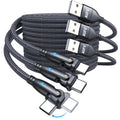 USB C Cable 6ft(3Pack-6.6ft/6.6ft/6.6ft), 180° Rotation USB to USB C Cable/3A USB-C Fast Charger Cable/USB A to USB-C