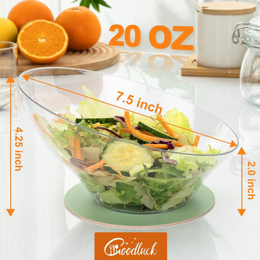 12 Pack Clear Plastic Serving Bowls for Party - 20 OZ