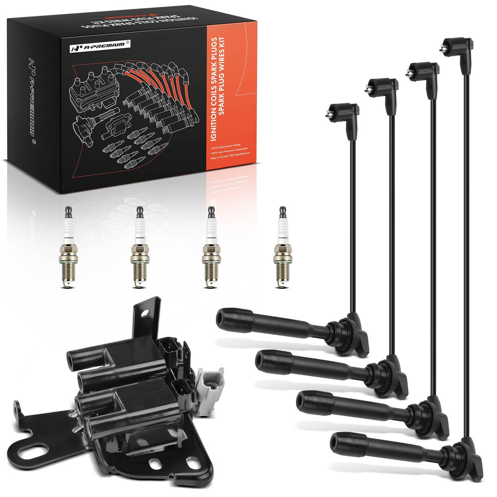 A-Premium 1 Ignition Coils with 4 Wire and 4 Iridium Spark Compatible with
