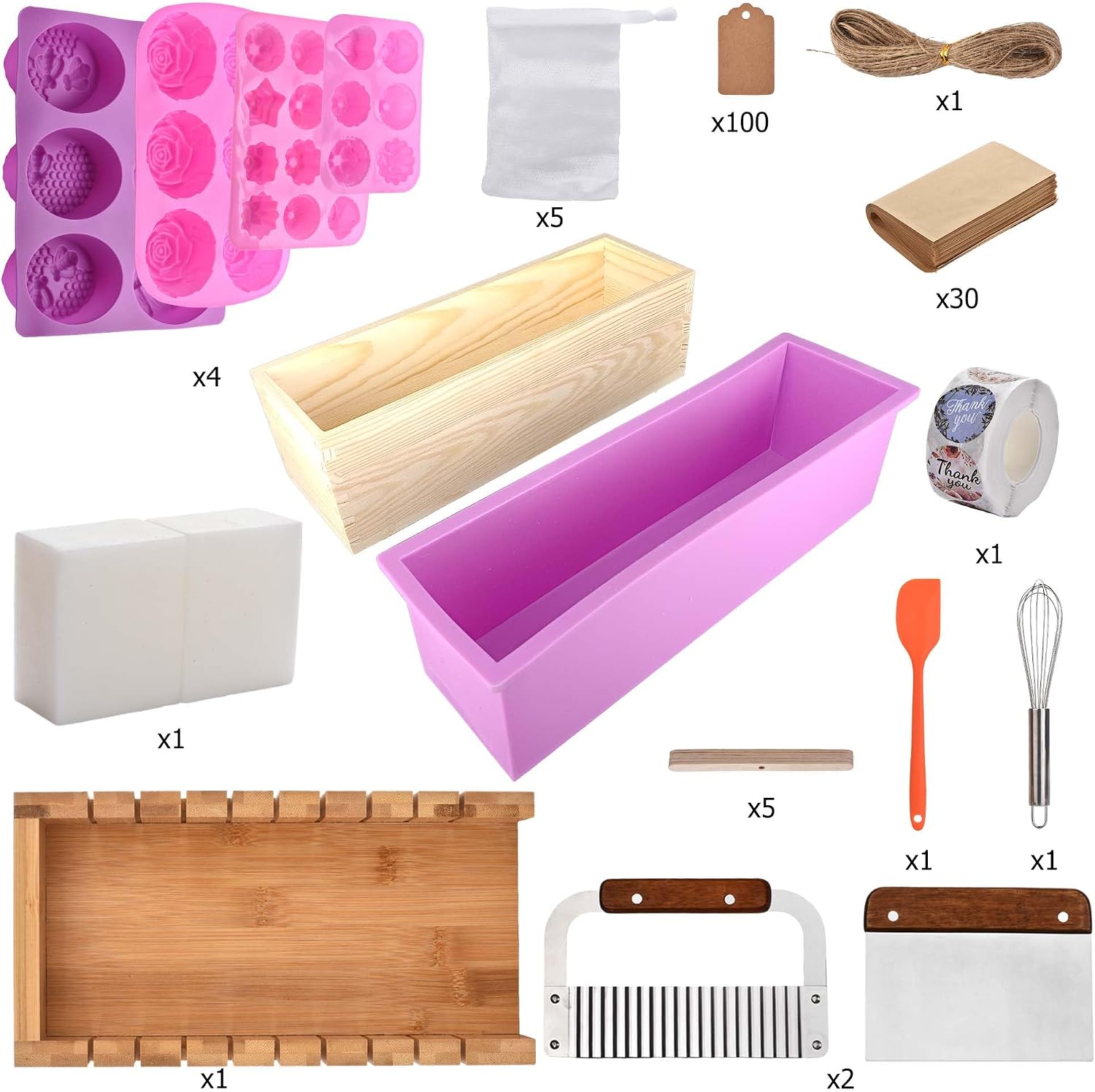 Soap Making Kit for Adults All-in-One Soap Making Supplies Includes Melt & Pour 2.2LBs Goat Milk Soap Base, Silicone