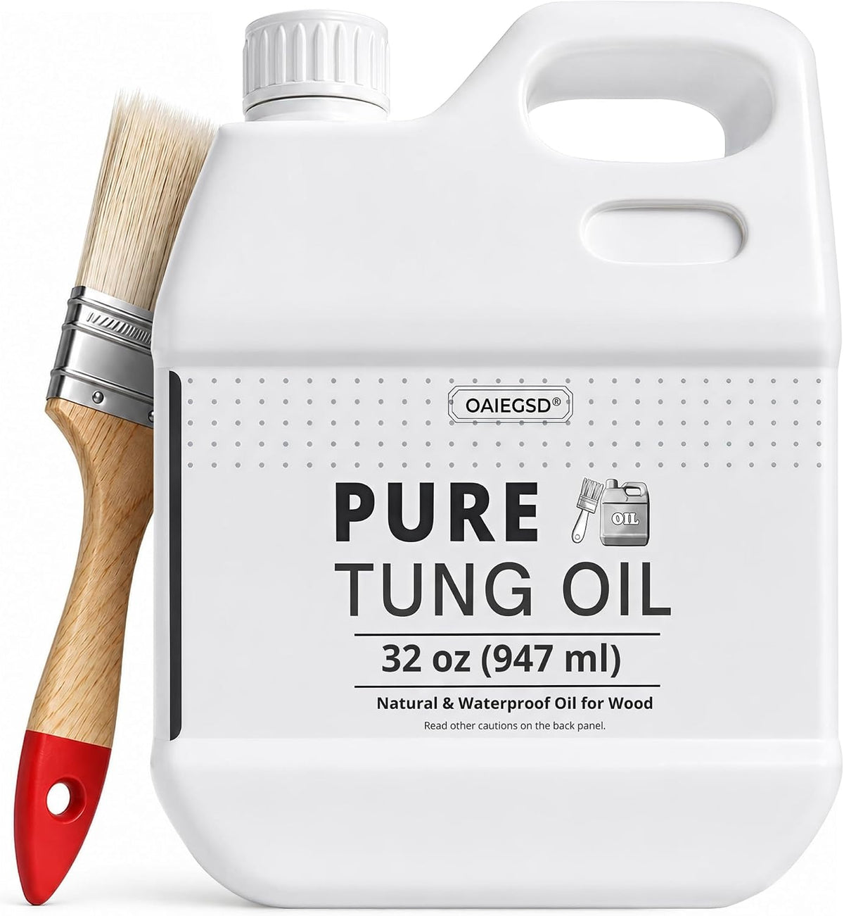 32oz 100% Pure Tung Oil, Food Safe Waterproof Low Odor Wood Finish & Sealer
