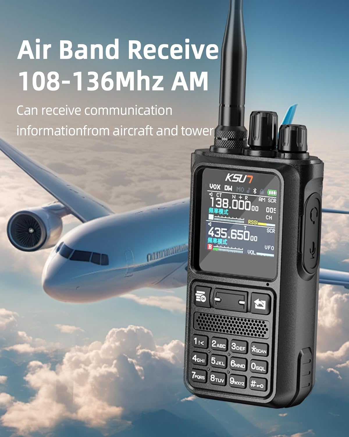 KSUN Ham Radio, UV110D 10W Handheld Ham Walkie Talkies, Bluetooth APP Programming, Long Range Two-Way Radio with NOAA