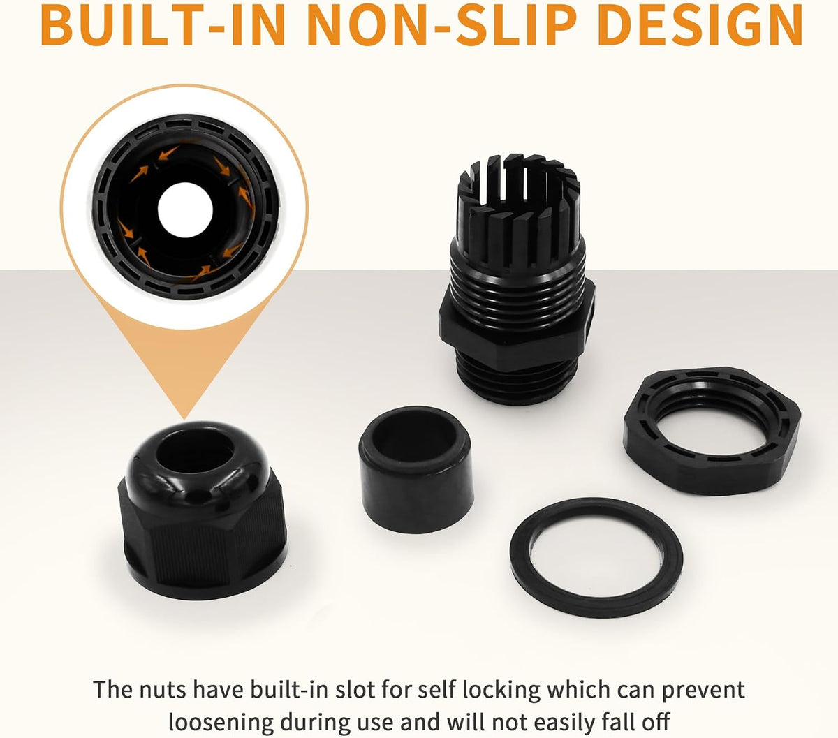 Cable Gland Waterproof, 20Pcs Nylon NPT Cable Gland Kit, Black