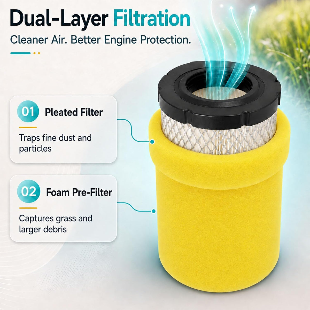 Podoy 793569 793685 Air Filter with Pre Filter for Lawn Mower Tractor