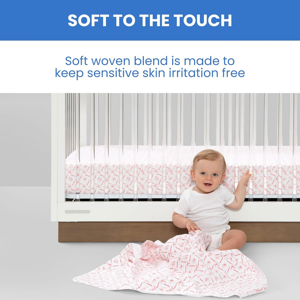 Fitted Crib Sheets for Girls and Boys - Crib Sheet for Standard Crib and Toddler Mattresses - 28x52 Inch (Pack of 3)