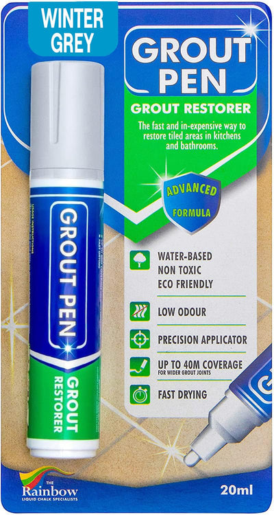 Grout Pen Winter Grey Tile Grout Paint Marker - Wide 15mm Tip (20ml)