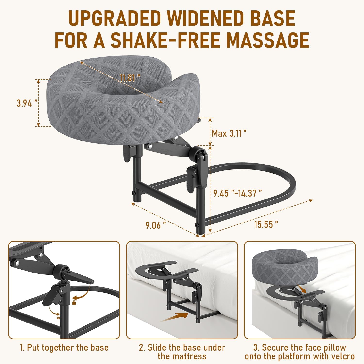 Massage Headrest for Bed, Adjustable Massage Face Cradle at Home, Portable Massage Table Kit for Sleeping Mattress