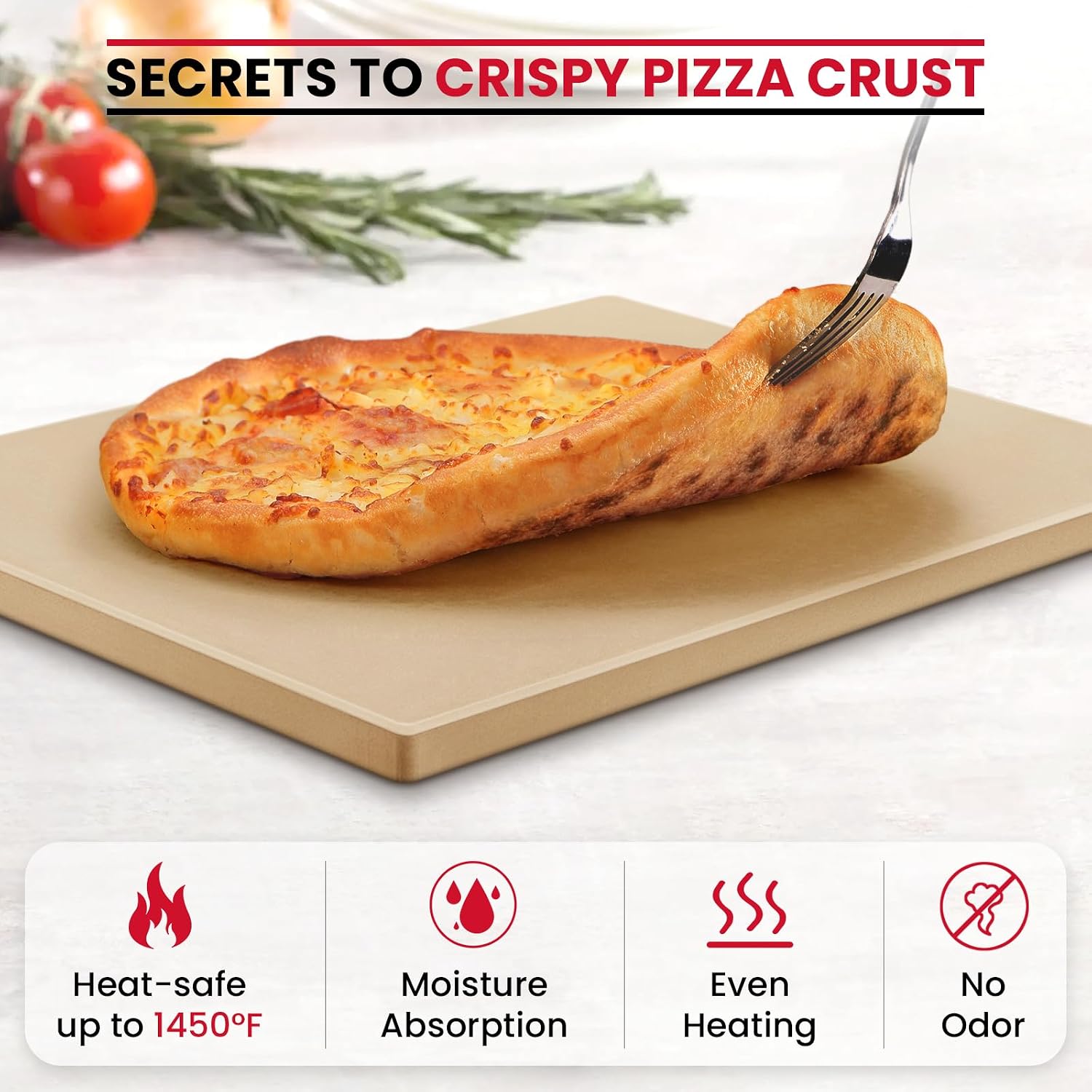 15 x 12 Inch Rectangular Pizza Stone for Oven and Grill, 6.8 Lbs