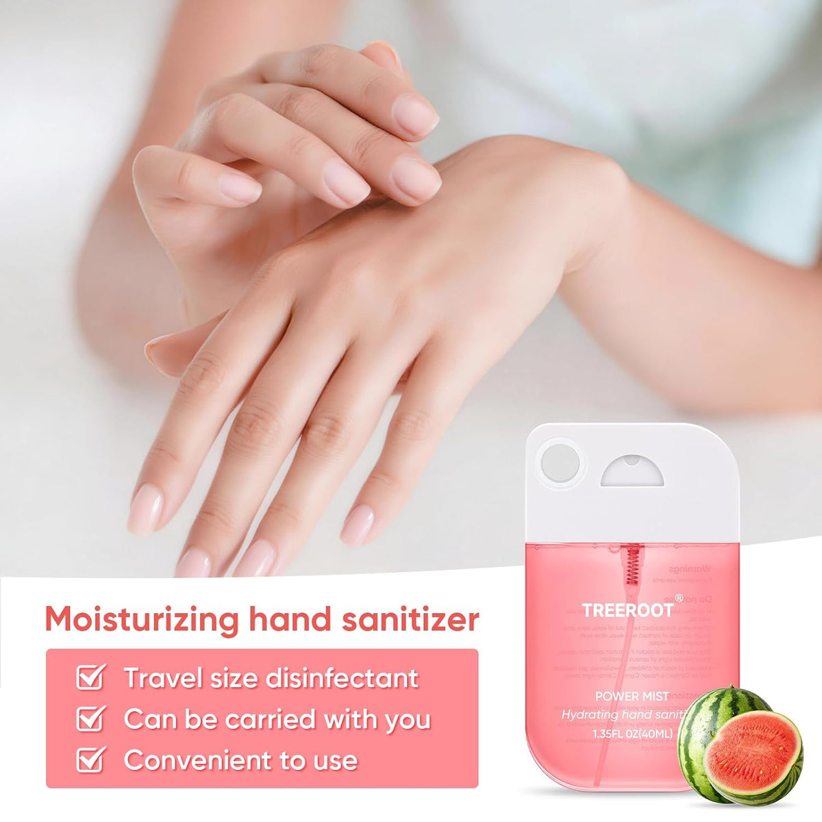 2 Pack Hand Sanitizer Spray,Hydrating Travel Size Alcohol-Free
