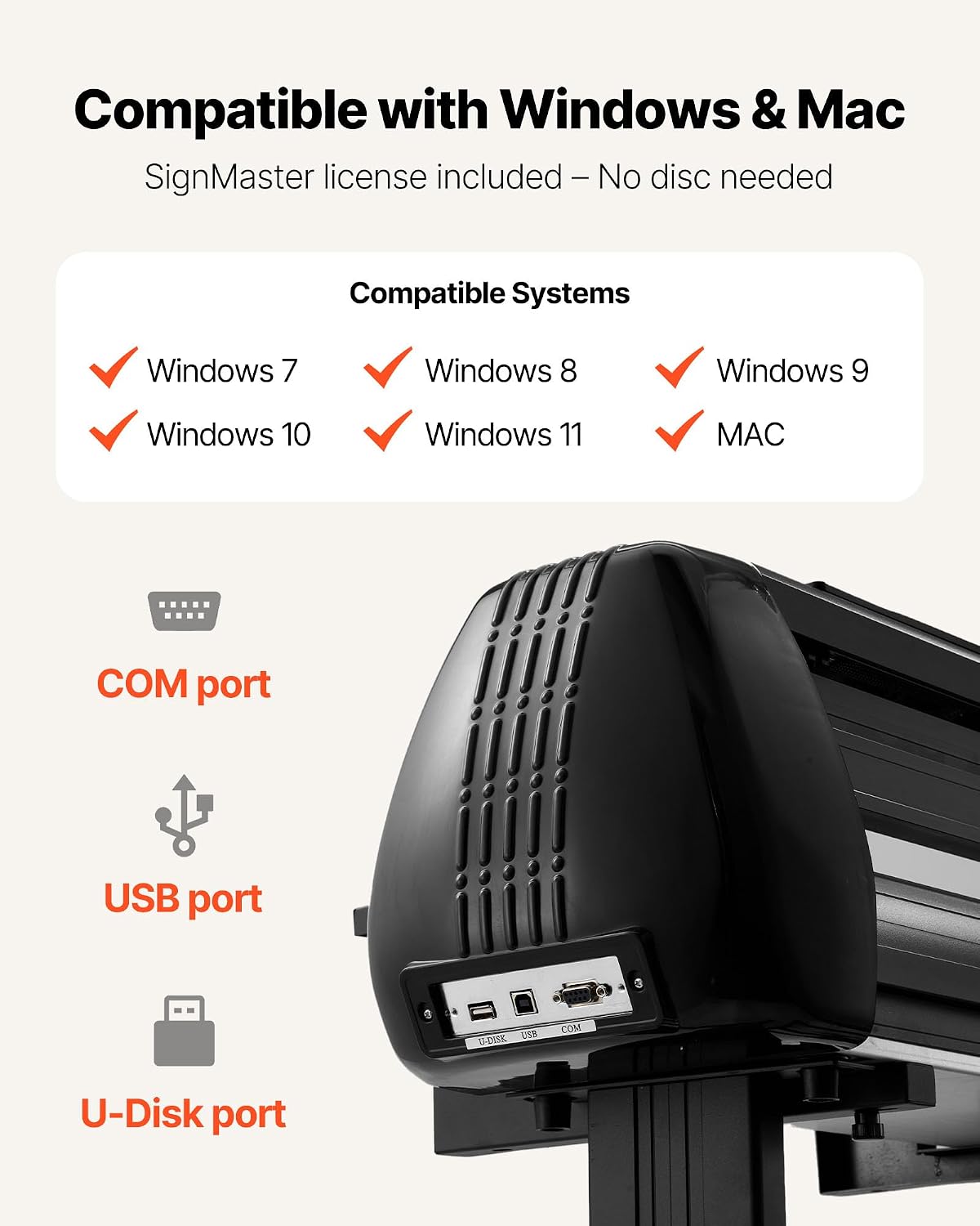 Vinyl Cutter Machine, 34 inch Max Feed Width, Dual Blades, Adjustable Force and Speed, LED Display, Vinyl Plotter