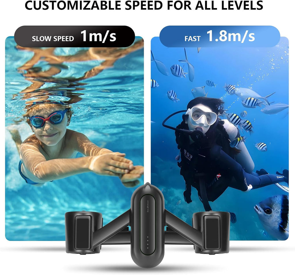 Underwater Scooter with Action Camera Mount, 45 Mins 26lbs Thrust 164ft Waterproof, Dual Motors Sea Scooter for Kids