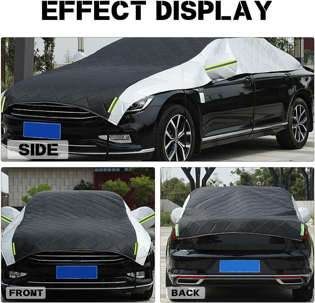 Hail Car Cover Compatible with Lexus IS350 F Sport 2022-2024, Half Car Cover Black and Silver Matching, Waterproof
