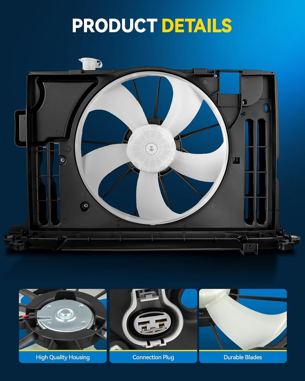 PHILTOP 623160 Radiator Cooling Fan Assembly, Fit for 2014-2019 Corolla