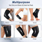 Elbow Ice Pack Wrap for Arm, Knee & Calf, Flexible Ice Sleeve, M