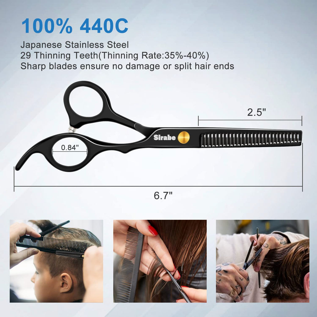 10 PCS Hair Cutting Scissors Set, Professional Haircut Scissors Kit with Cutting Scissors, Thinning Shears, Comb