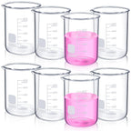 8 Pcs 800ml Glass Lab Beaker, Borosilicate Low Form Spout
