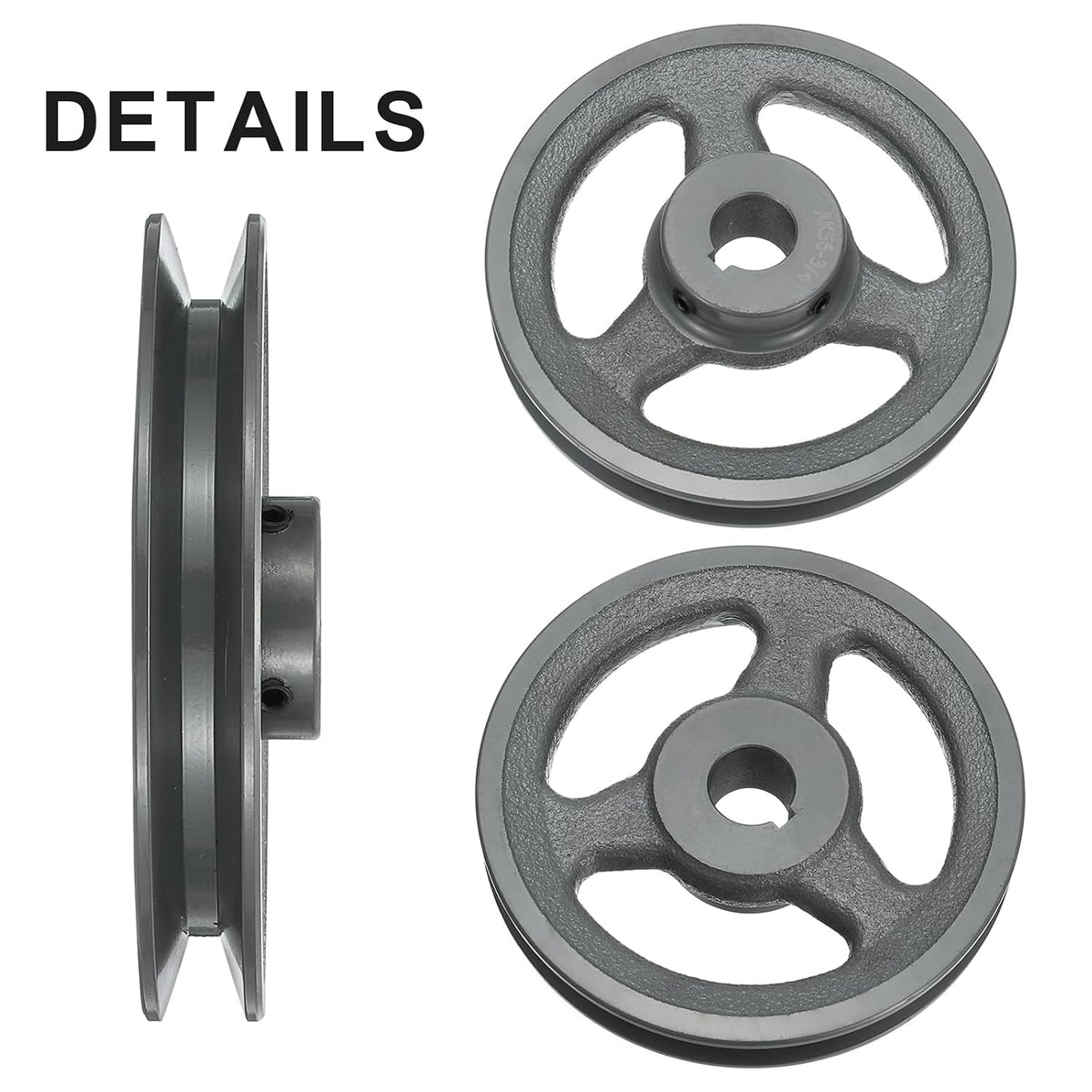 uxcell AK56-3/4 V-Belt Sheave 3/4" Bore, 5.45" OD, Single Groove Web Sheave