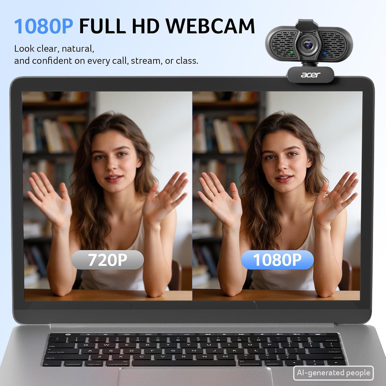 1080p Webcam USB Plug and Play Webcam for PC with Noise Cancellation Microphones Computer Camera for Desktop