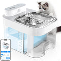 2026 Latest Cat Water Fountain, No Filter Cotton, App Monitoring Wastewater Separation Wireless Pet Fountain, 5000mAh