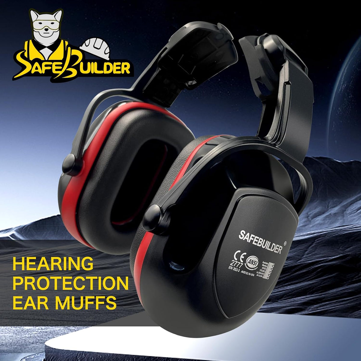 30dB Ear Muffs Hard Hats Type Safety Earmuffs For Safety Helmet Hearing Protection Earmuffs ANSI S3.19