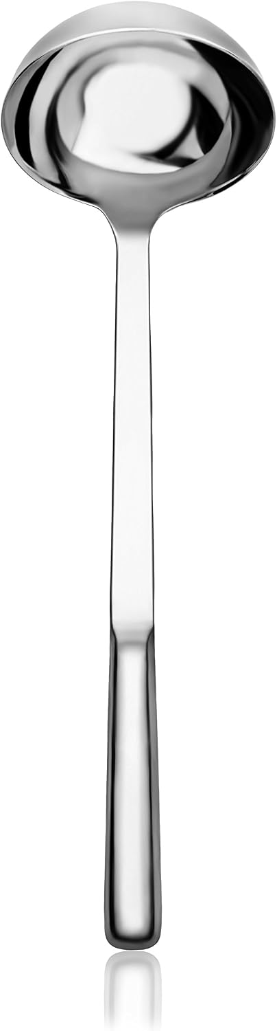 Deep Soup Ladle, 13.25", Stainless Steel, Silver