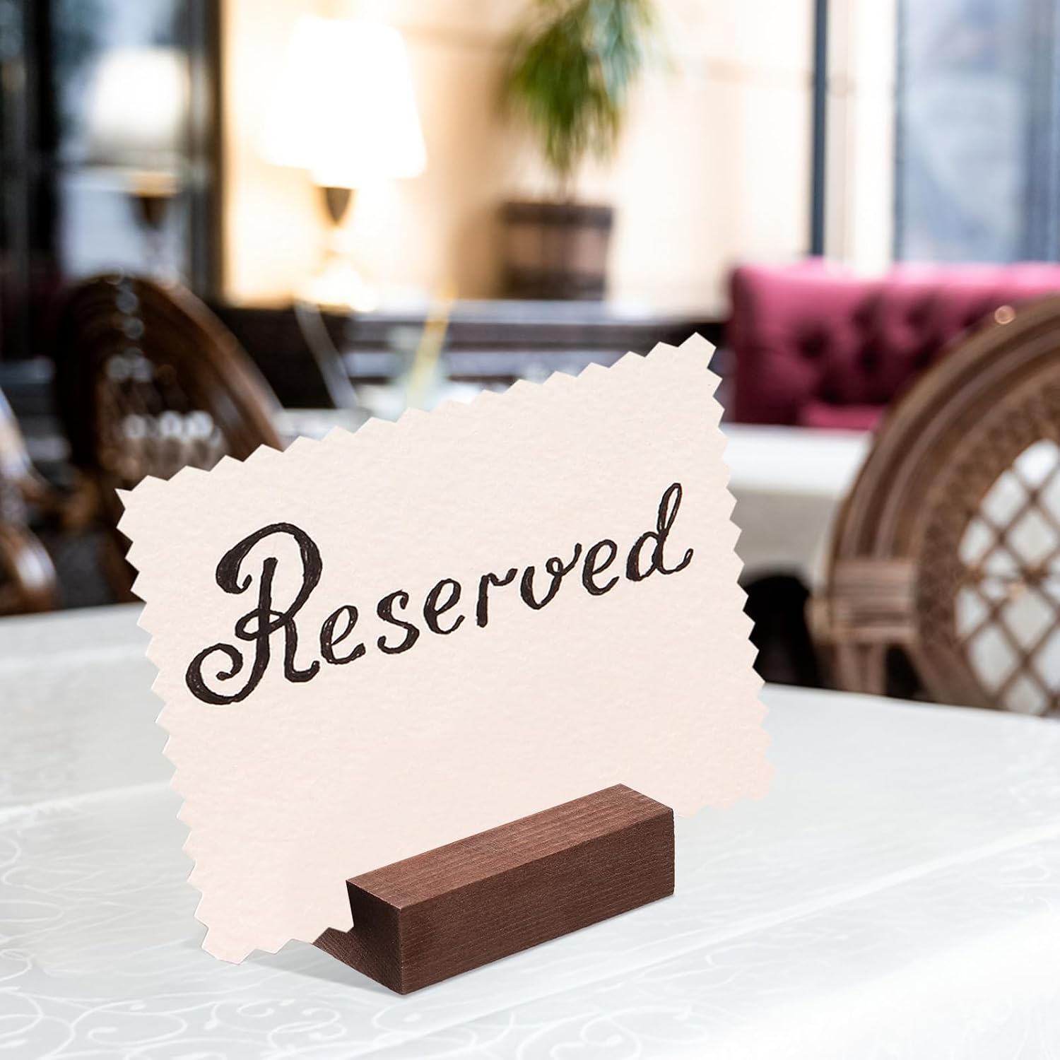 12 Pcs Wood Place Card Holders Wooden Table Number Holder Stands Name Card for Wedding Party Events Exhibition