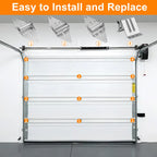 EXERAUO Garage Door Hardware Kit for 7 Ft High Doors, Quiet Nylon Rollers