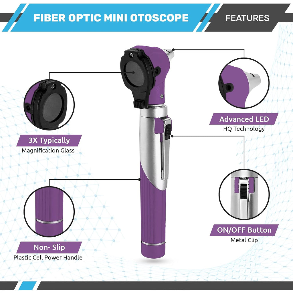 Multi-Function 2 in 1 Otoscope Set - Otoscope/Ophthalmoscope for Ear & Eye Examination - Professional Kit for Home