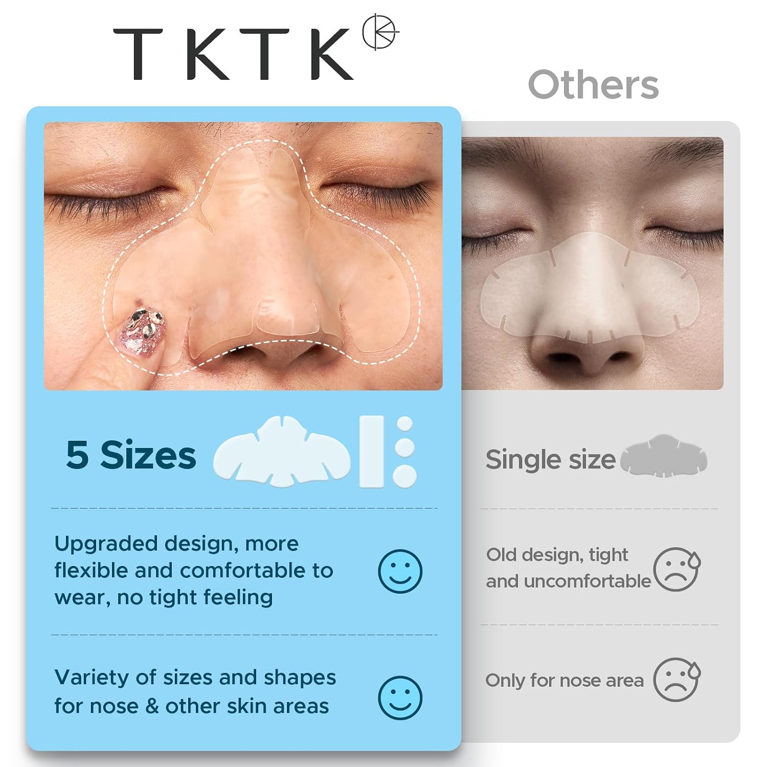 Hydrocolloid Nose Patches, XL Nose Pore Strips 91 x 48 mm, Large Hydrocolloid Acne Pimple Patches for Face, Cover Zit