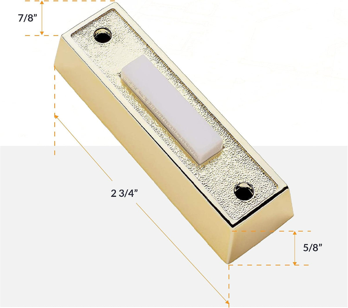 Electric 2-Tone Door Bell Chime Kit with 16V 10VA Transformer and Lighted Doorbell Push Buttons CKIT1, Doorbell