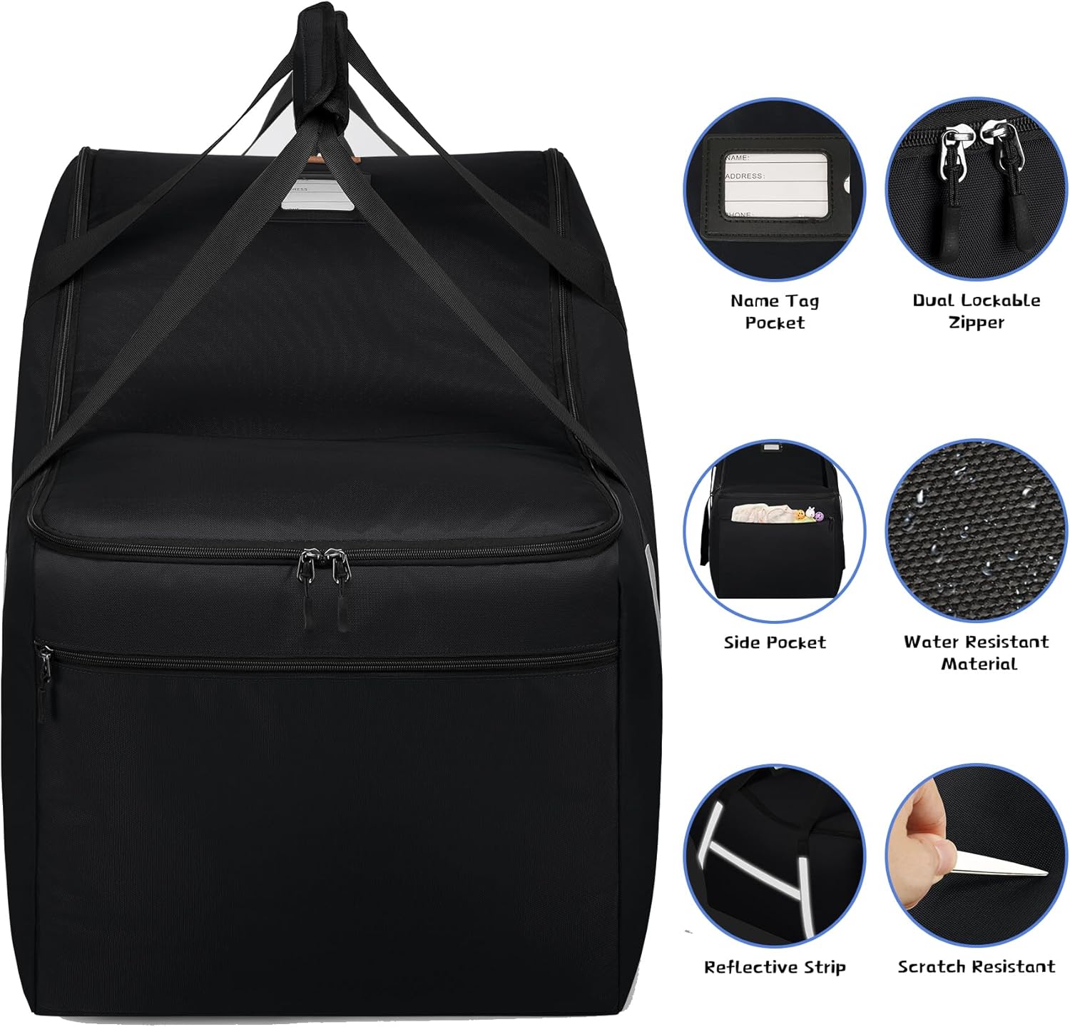Infant Car Seat Travel Bag for Airplane Compatible with All Nuna Pipa Car Seat and Base,Chicco KeyFit 30 and Base