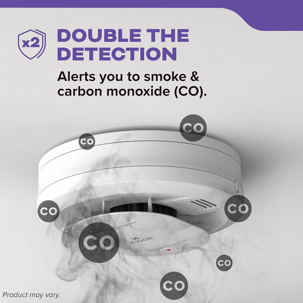 Smoke and Carbon Monoxide Detector, 10-Year Battery Powered, LED Status Lights, 85 dB Alarm, 5-inches, 30CUD10, 2 Pack