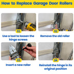 Nylon Garage Door Rollers 12 Pack, Quiet 2" Replacement for 2" Track