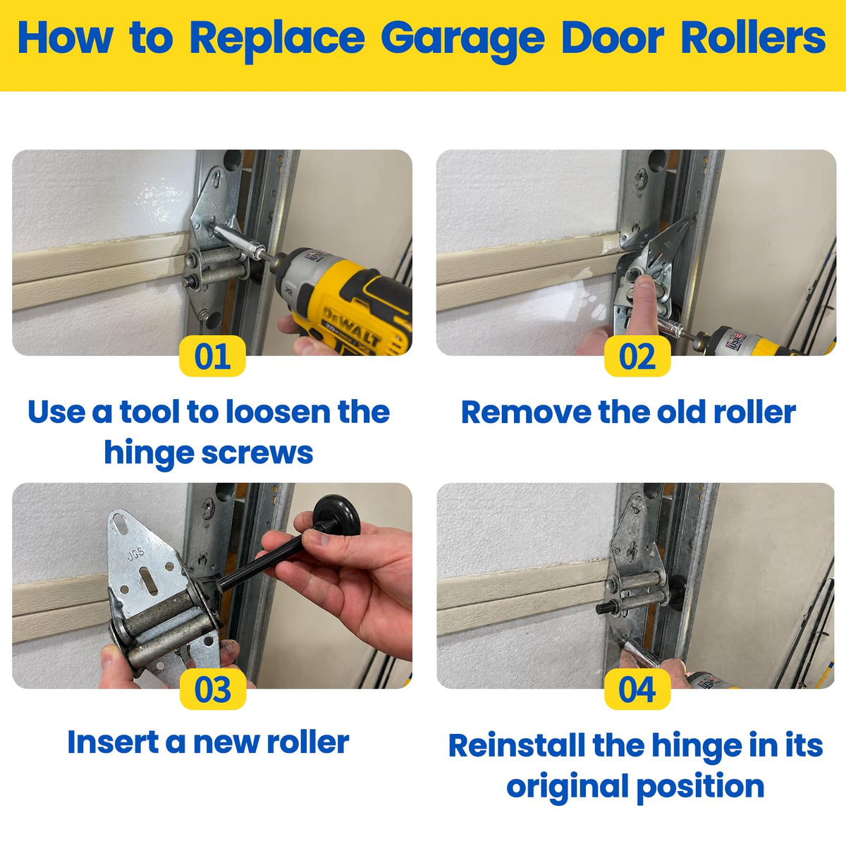 Nylon Garage Door Rollers 12 Pack, Quiet 2" Replacement for 2" Track