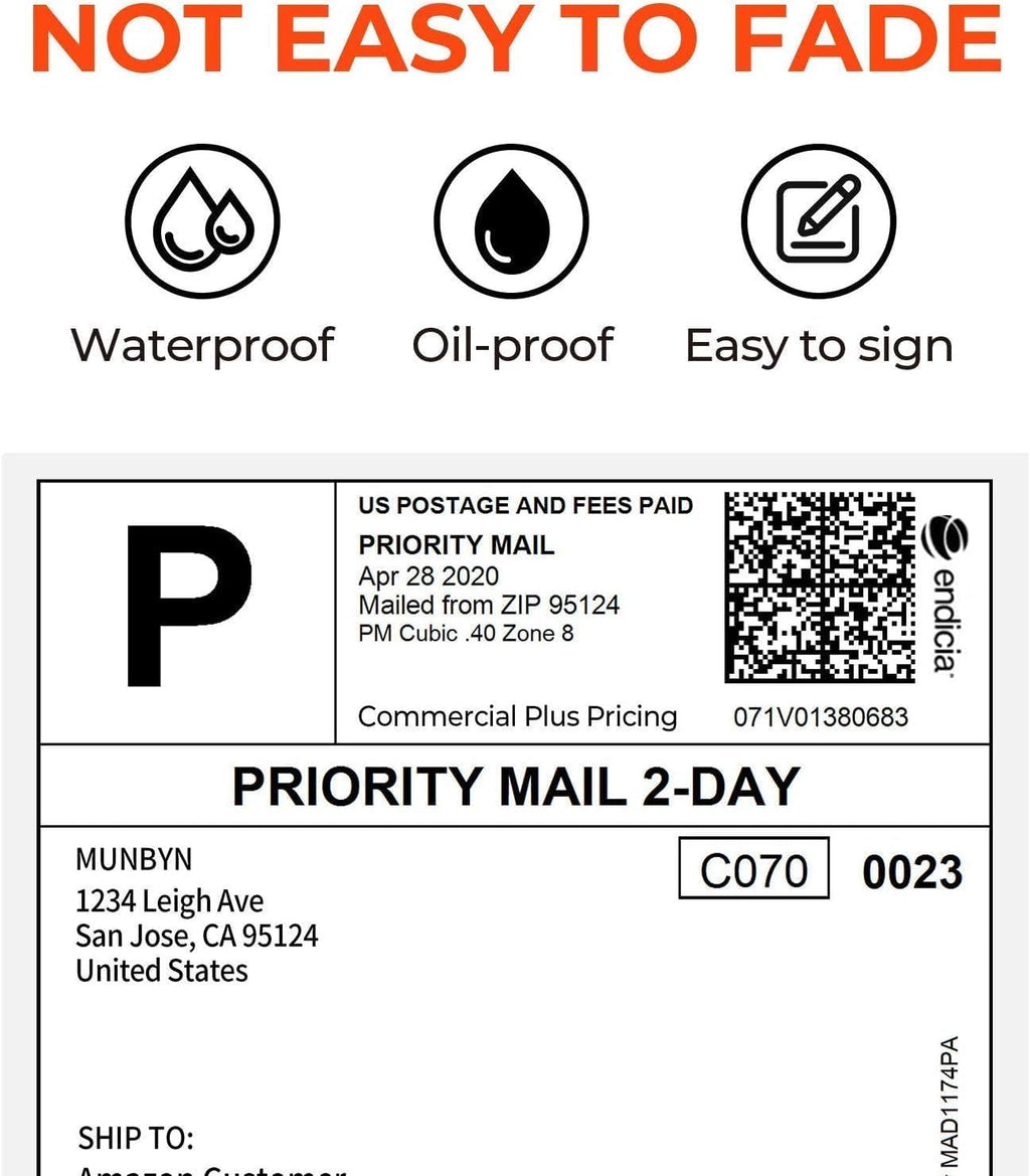 Thermal Direct Shipping Label (Pack of 500 4x6 Per Fanfold Labels) - Commercial Grade | 4x6 Thermal Labels, No BPA