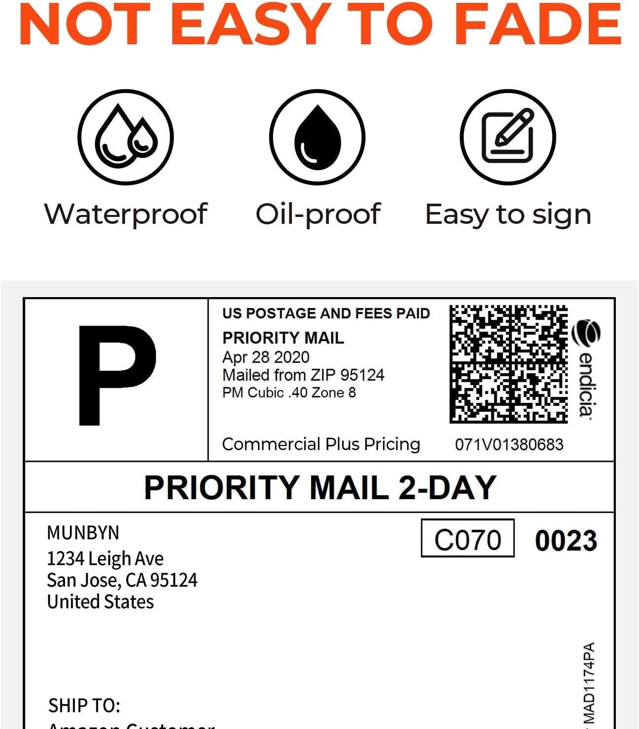 Thermal Direct Shipping Label (Pack of 500 4x6 Per Fanfold Labels) - Commercial Grade | 4x6 Thermal Labels, No BPA