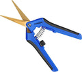 6.5 Inch Garden Scissors, Blue Pruning Shears for Plants, 3-Pack | Curved Precision Stainless Steel Blades, Comfort