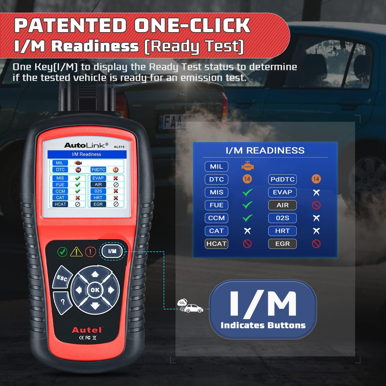 AutoLink AL519 Enhanced Universal OBD2 Scanner Car Diagnostic Tool | Enhanced Mode 6, Check Engine Code Reader, CAN