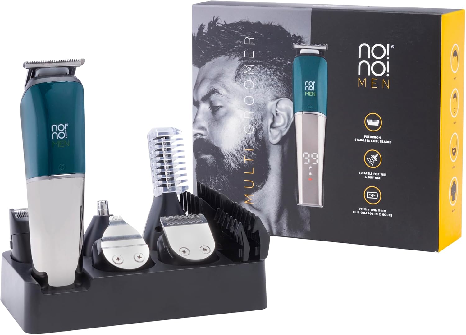 Men's Multi Groomer All-in-One, for Face and Body Hair Trimmer, Electric Shaver & Nose Ear Trimmer; Full Manscaping –