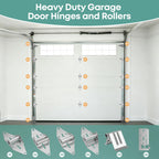 EXERAUO Garage Door Hinges and Rollers for 8 Ft High Doors Hardware Kit